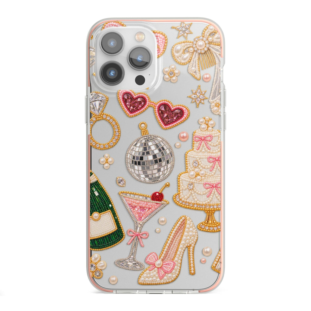 Bridal Afterparty iPhone 13 Pro Max TPU Impact Case with Pink Edges
