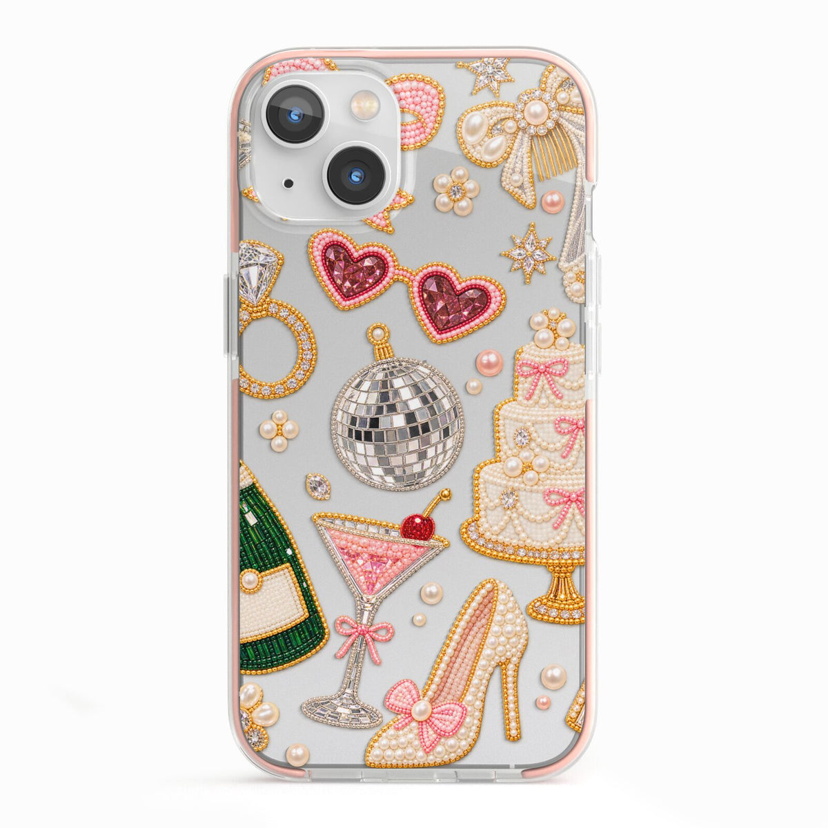 Bridal Afterparty iPhone 13 TPU Impact Case with Pink Edges