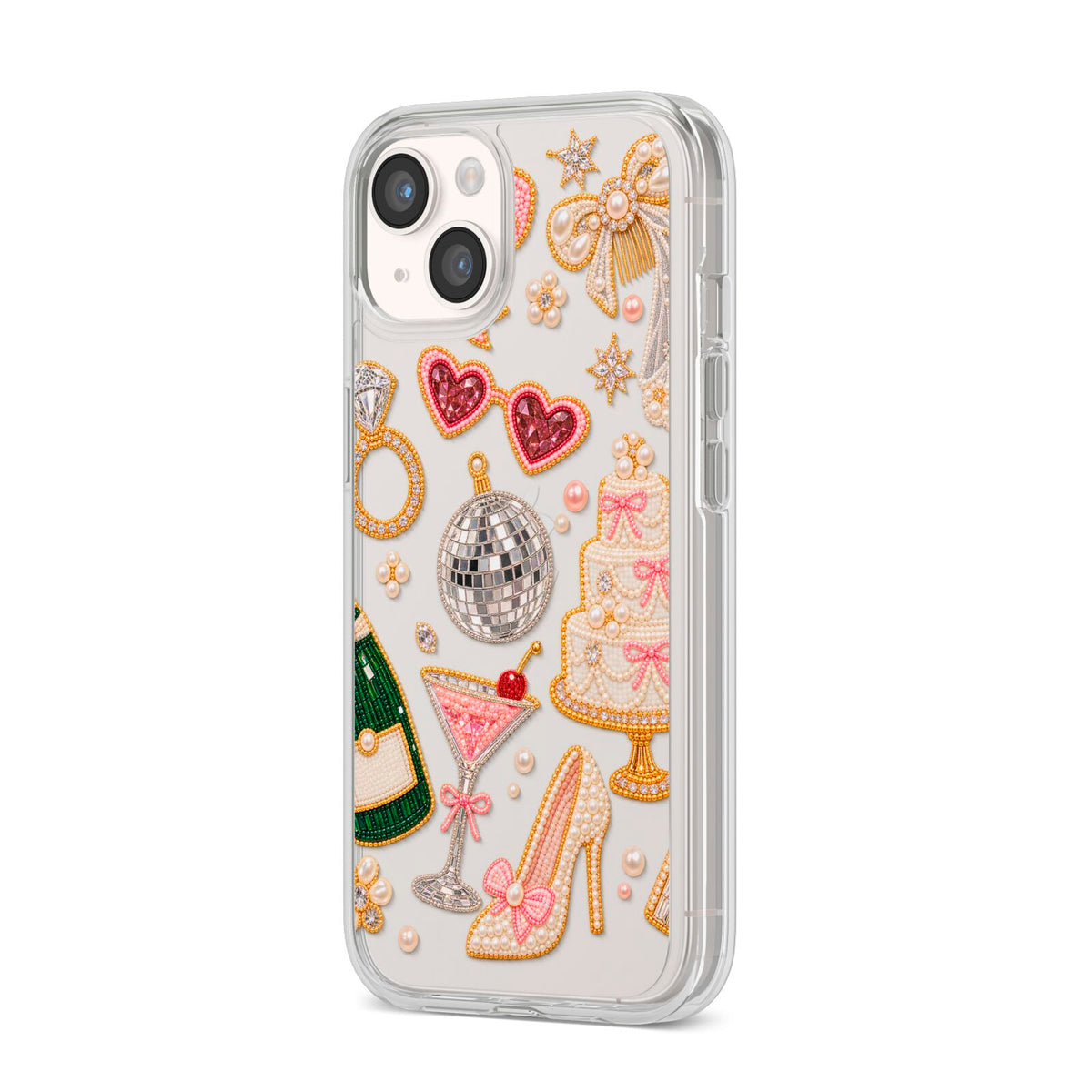 Bridal Afterparty iPhone 14 Clear Tough Case Starlight Angled Image