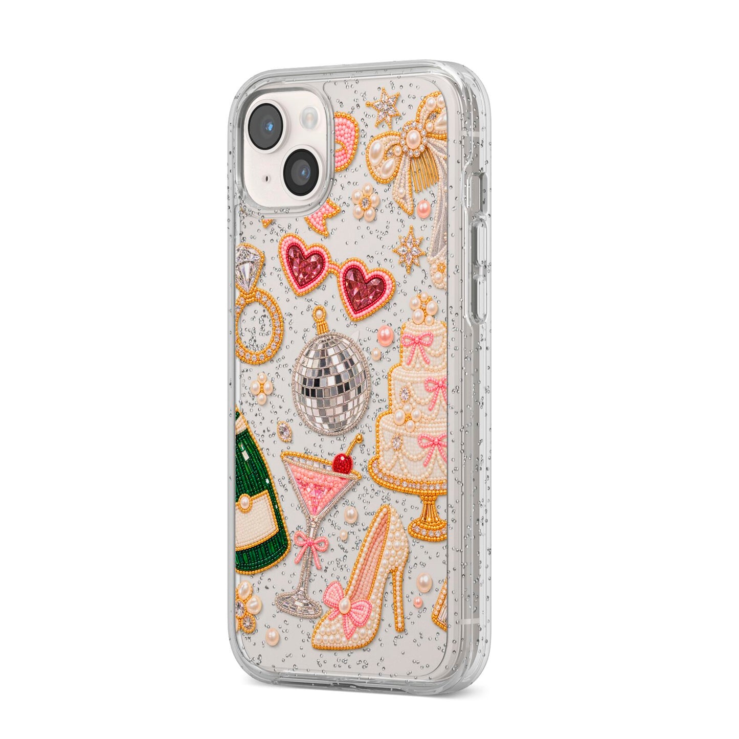 Bridal Afterparty iPhone 14 Plus Glitter Tough Case Starlight Angled Image