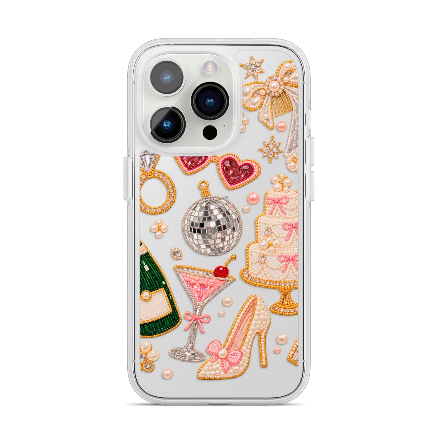 Bridal Afterparty iPhone 14 Pro Clear Tough Case Silver