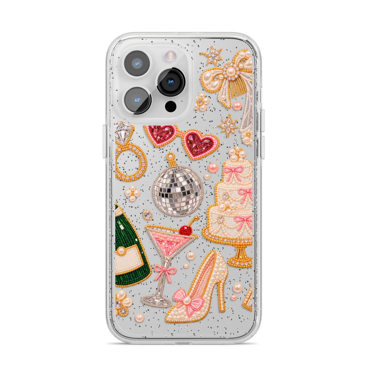 Bridal Afterparty iPhone 14 Pro Max Glitter Tough Case Silver
