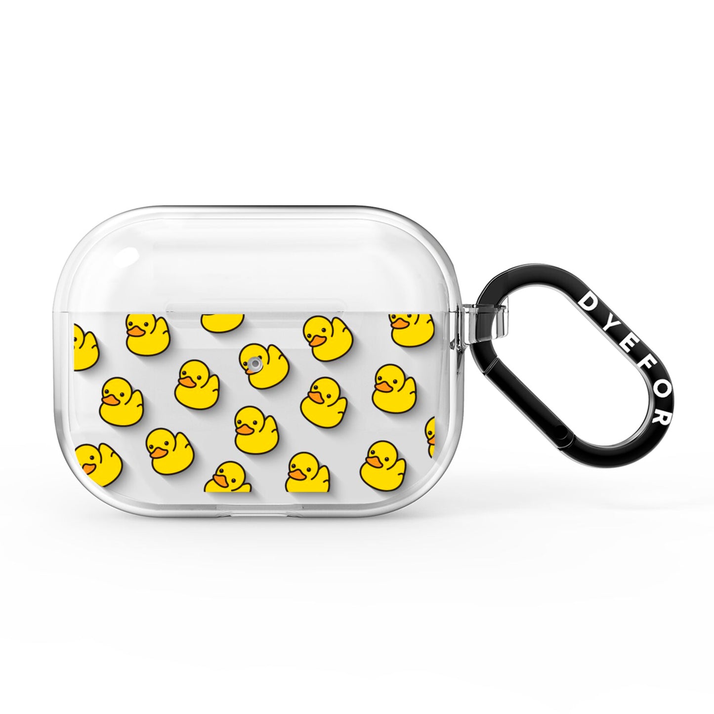 Bright Yellow Rubber Duck Pattern AirPods Pro Clear Case