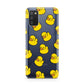 Bright Yellow Rubber Duck Pattern Samsung A02s Case