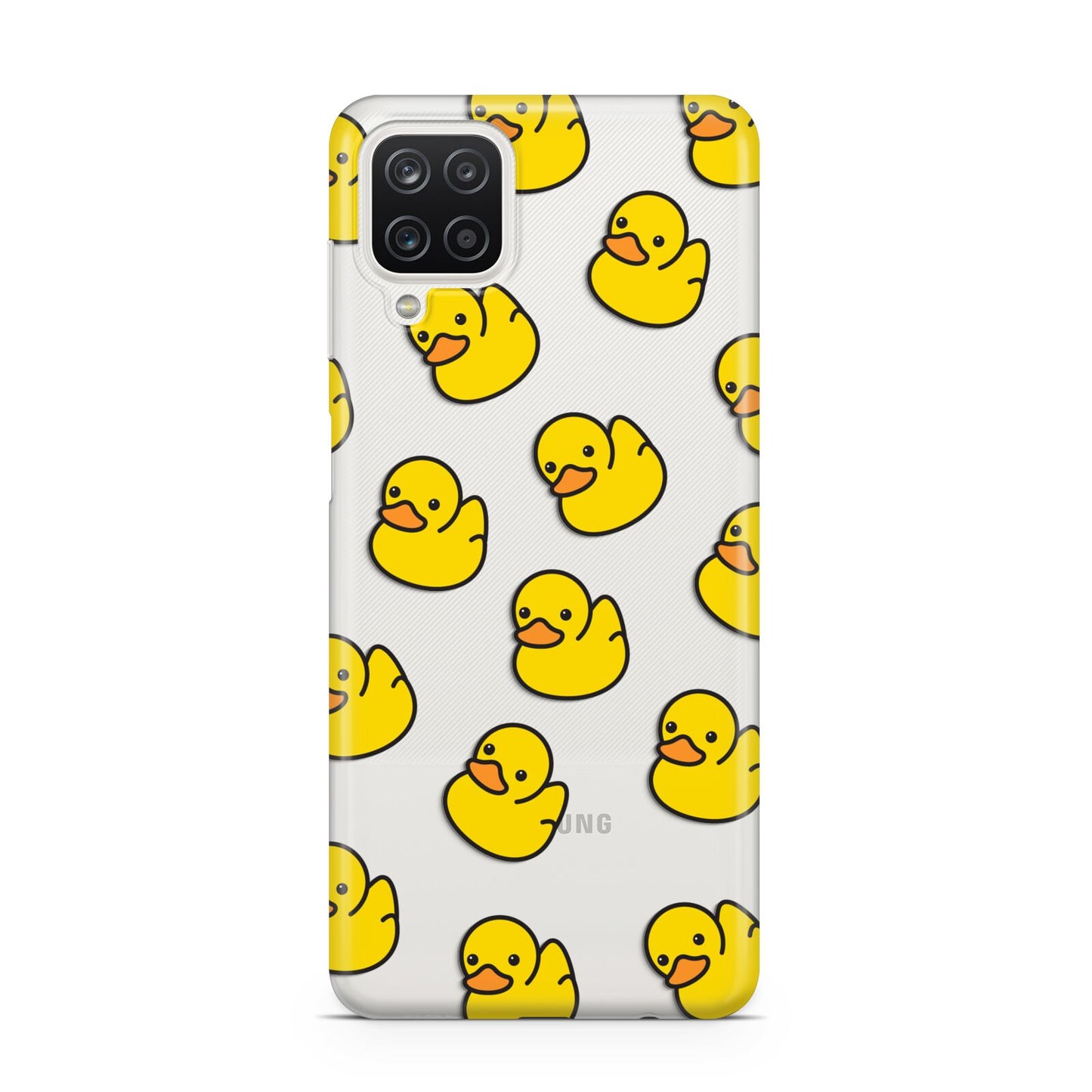 Bright Yellow Rubber Duck Pattern Samsung A12 Case
