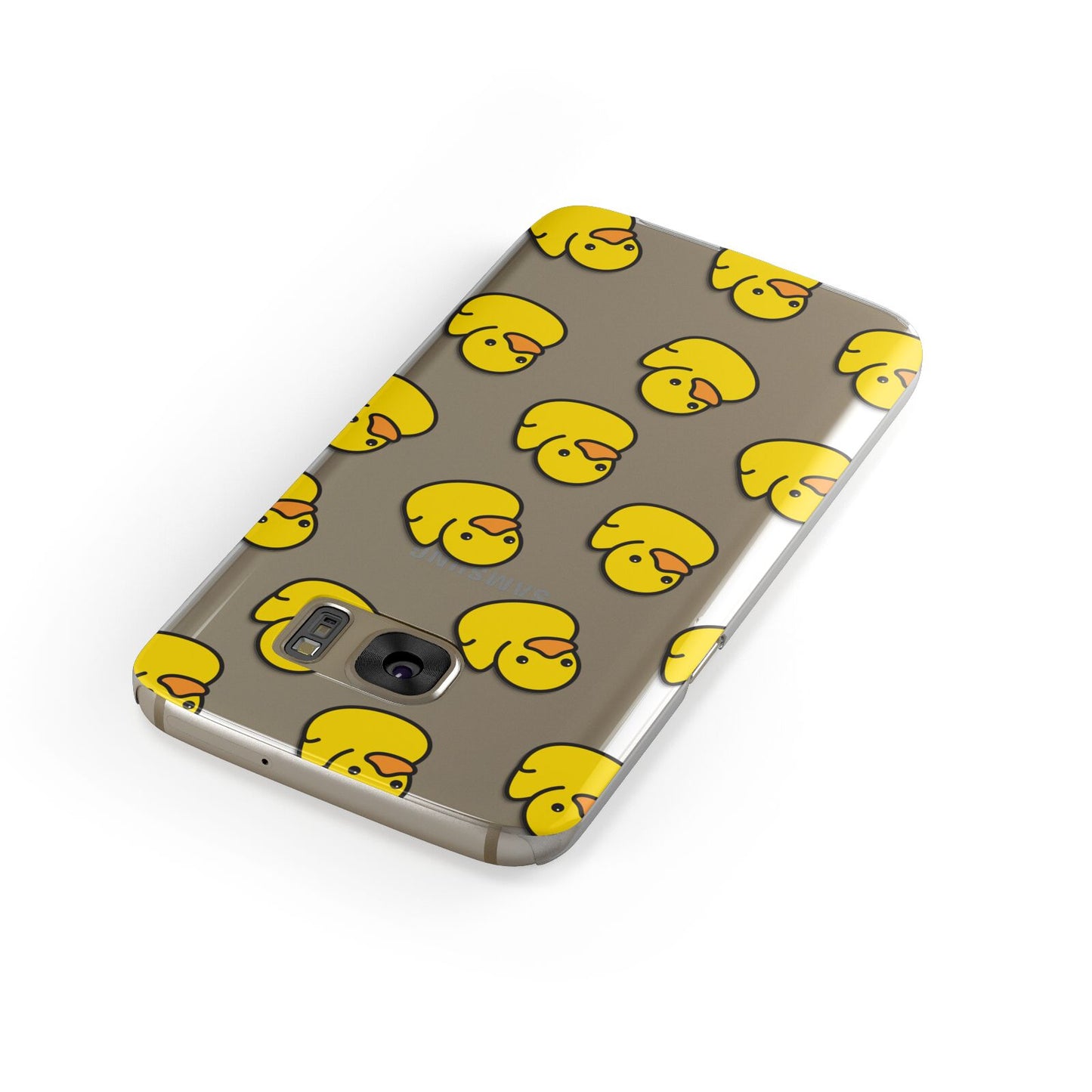 Bright Yellow Rubber Duck Pattern Samsung Galaxy Case Front Close Up