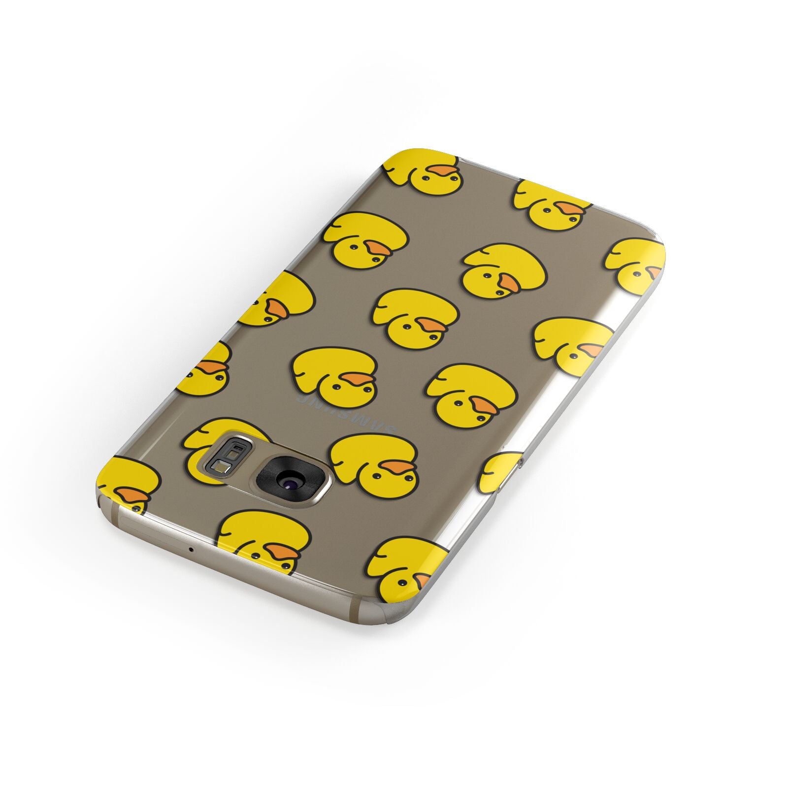 Bright Yellow Rubber Duck Pattern Samsung Galaxy Case Front Close Up