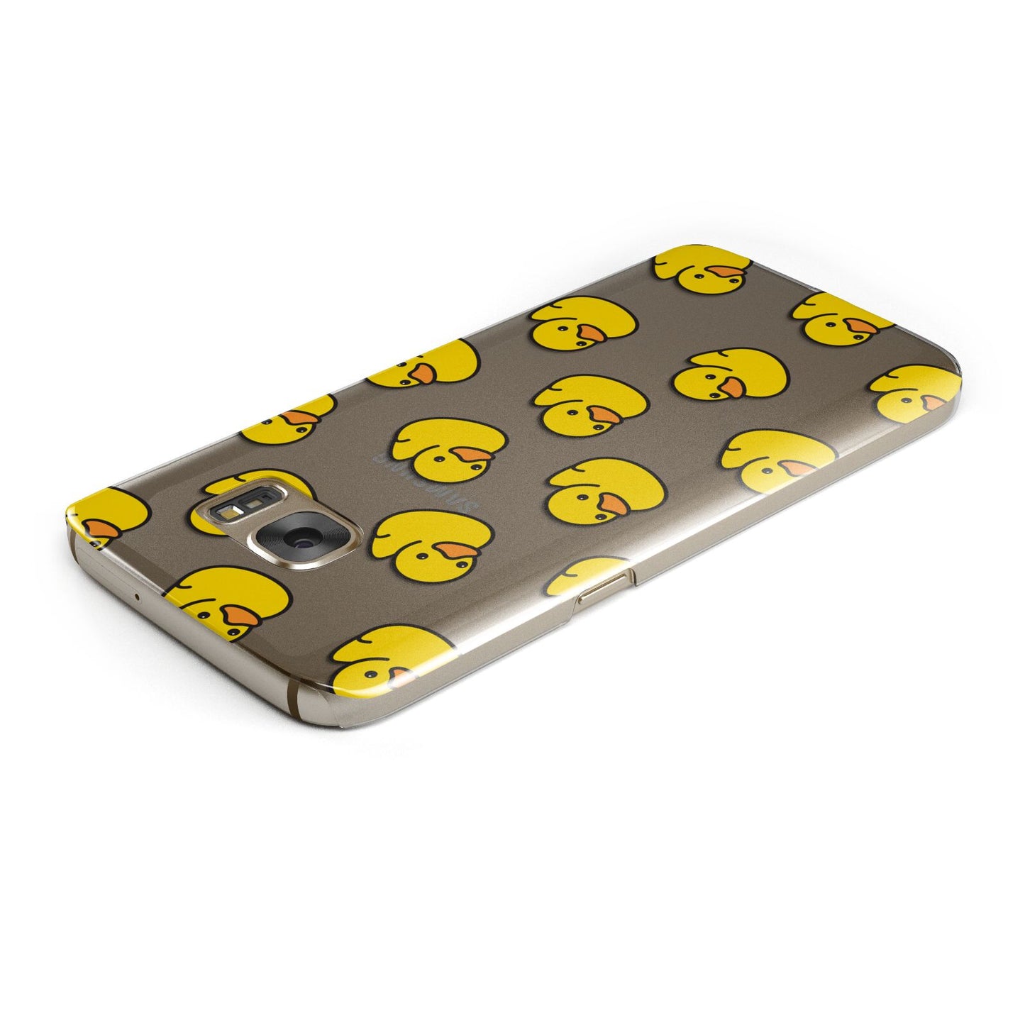 Bright Yellow Rubber Duck Pattern Samsung Galaxy Case Top Cutout