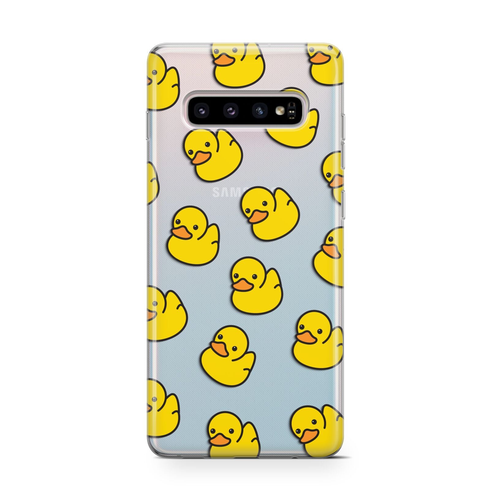 Bright Yellow Rubber Duck Pattern Samsung Galaxy S10 Case