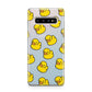 Bright Yellow Rubber Duck Pattern Samsung Galaxy S10 Plus Case