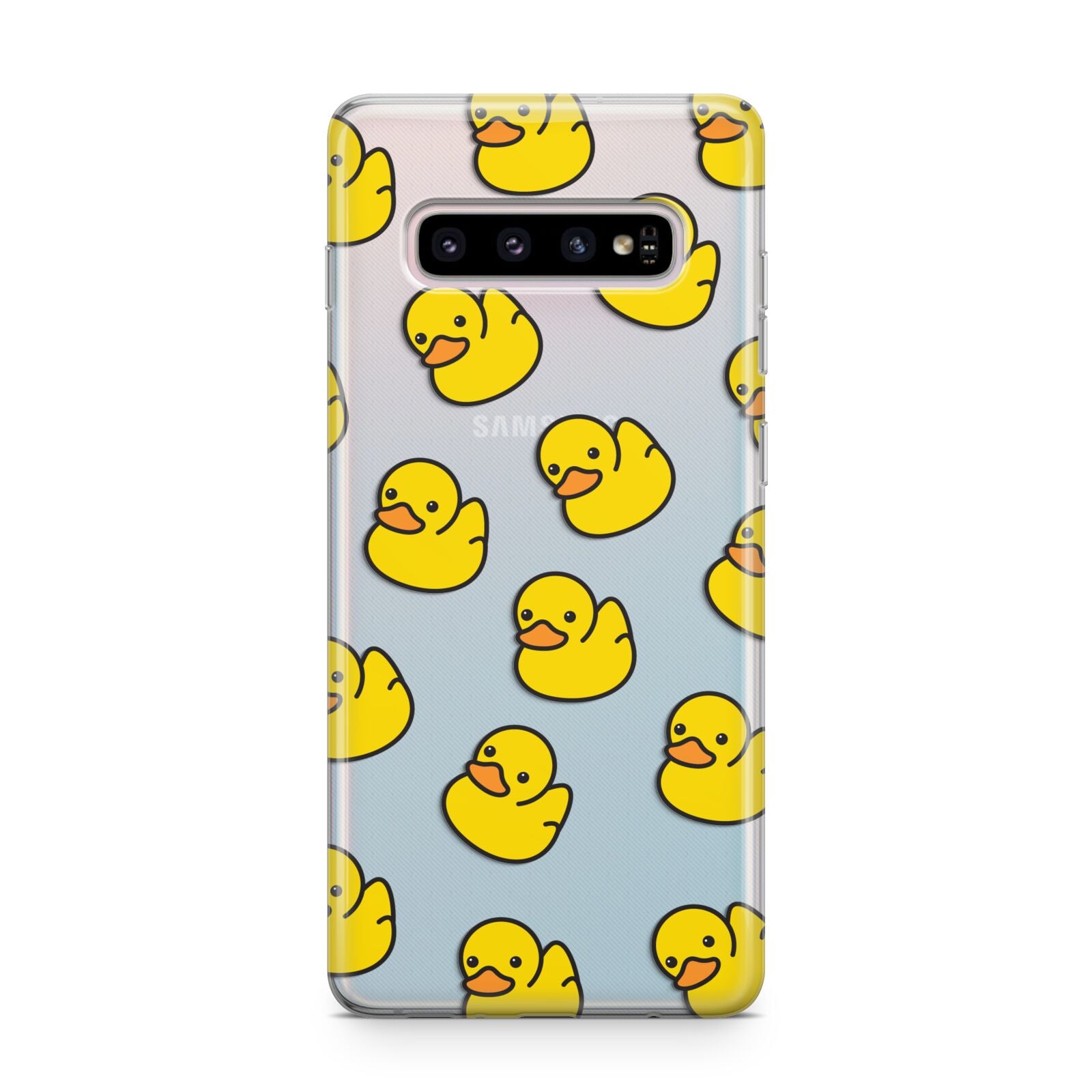 Bright Yellow Rubber Duck Pattern Samsung Galaxy S10 Plus Case