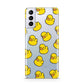 Bright Yellow Rubber Duck Pattern Samsung S21 Plus Phone Case