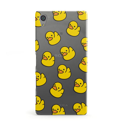Bright Yellow Rubber Duck Pattern Sony Xperia Case