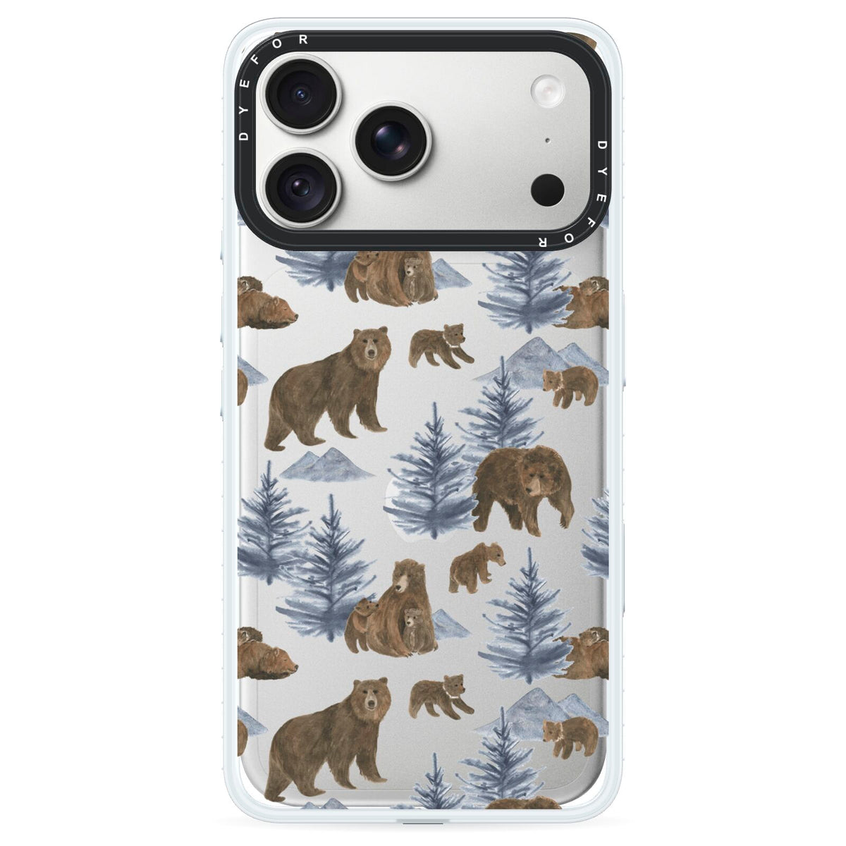 Brown Bear iPhone 18 Pro Max Black Impact Pre order Case on Silver phone