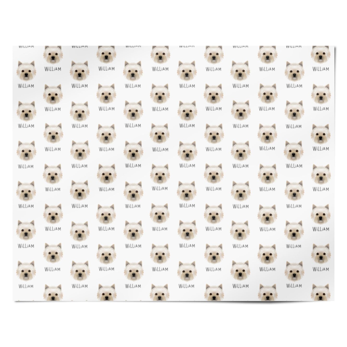 Cairn Terrier Icon with Name Personalised Wrapping Paper Alternative