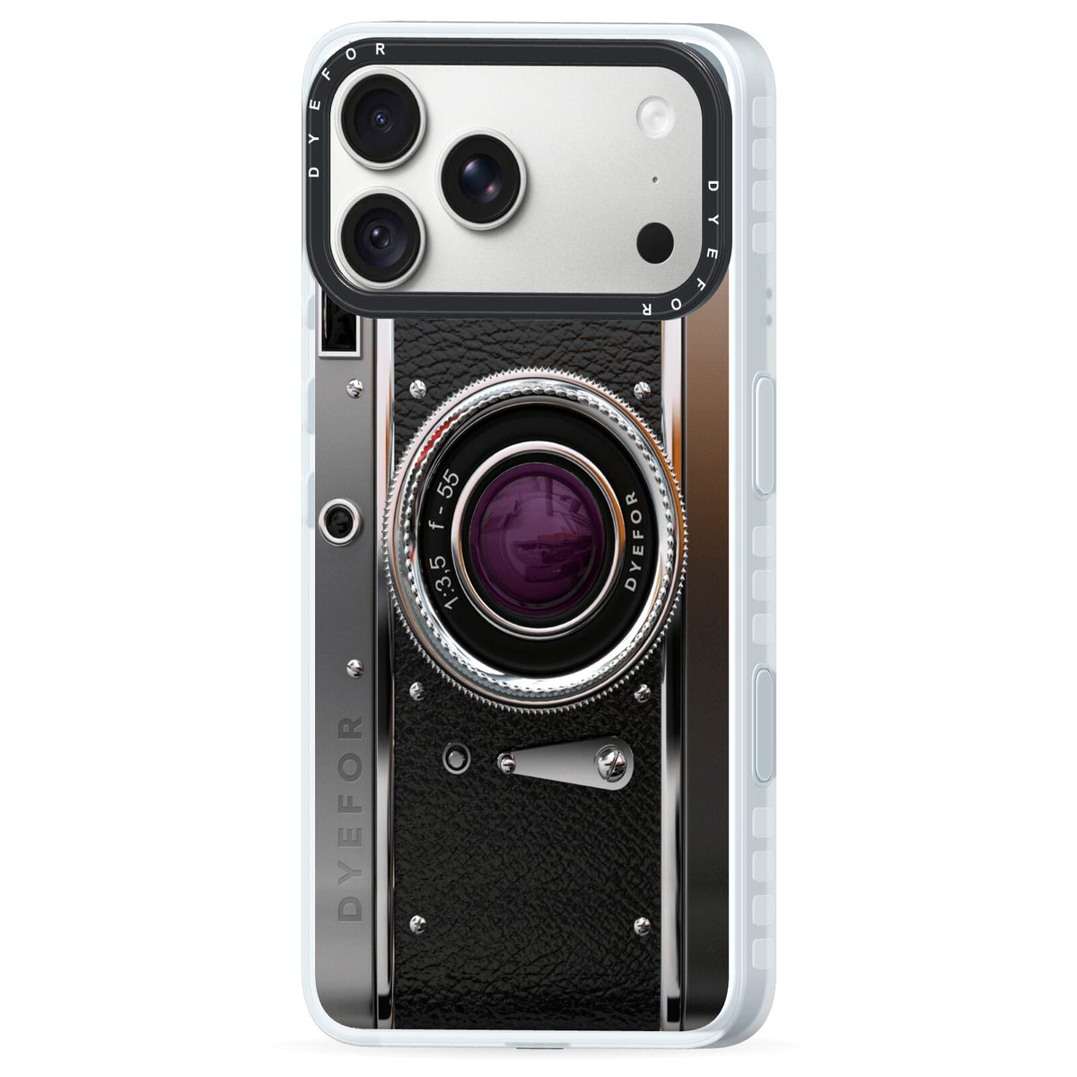 Camera iPhone 18 Pro Max Black Impact Pre order Case Side Angle on Silver phone