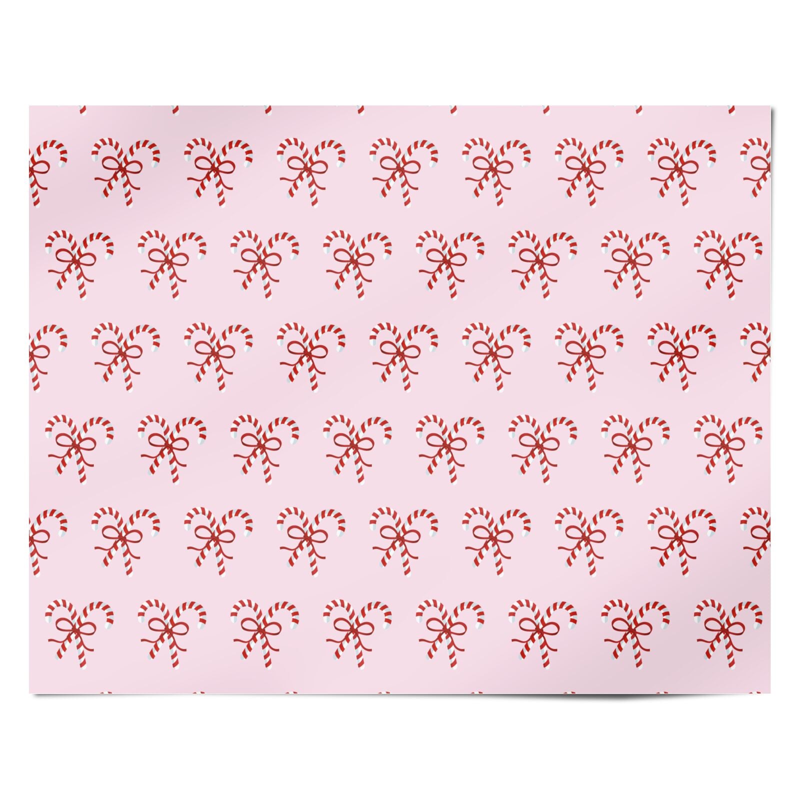 Candy Cane Bow Personalised Wrapping Paper Alternative