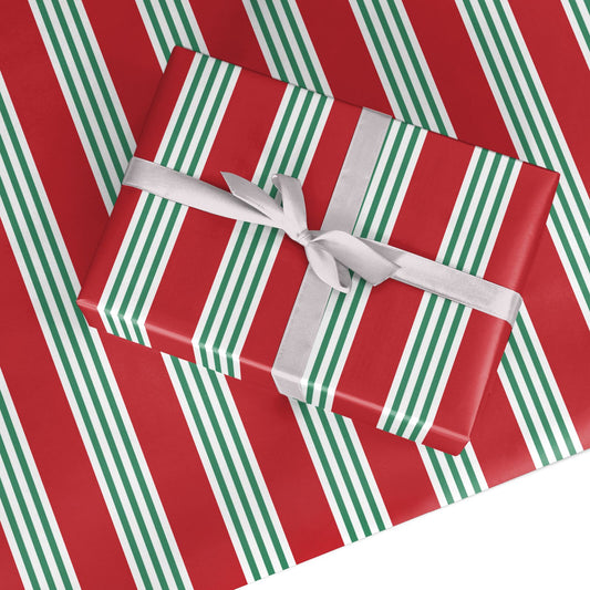 Candy Cane Stripe Christmas Custom Wrapping Paper