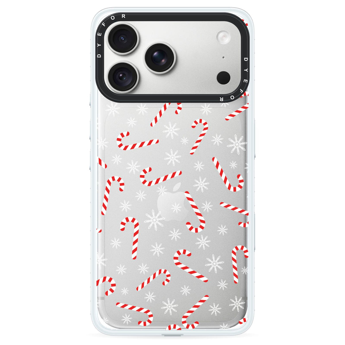 Candy Cane iPhone 18 Pro Black Impact Pre order Case on Silver phone