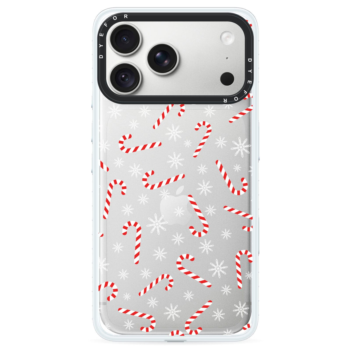 Candy Cane iPhone 18 Pro Max Black Impact Pre order Case on Silver phone