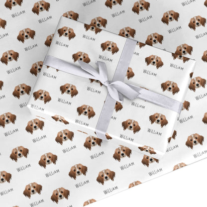 Cavapom Icon with Name Custom Wrapping Paper