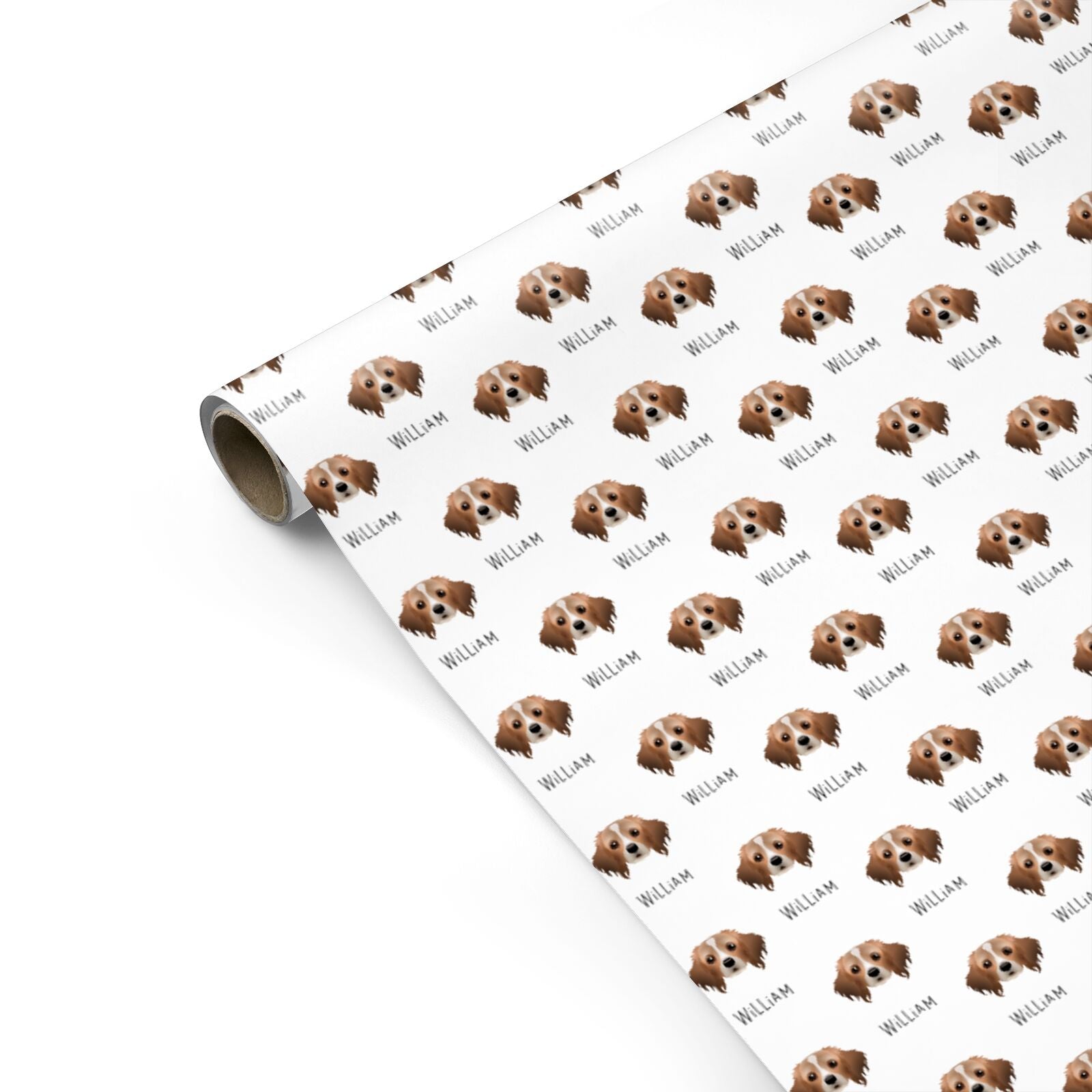 Cavapom Icon with Name Personalised Gift Wrap