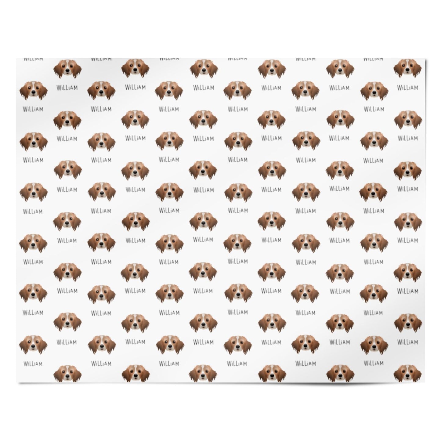 Cavapom Icon with Name Personalised Wrapping Paper Alternative