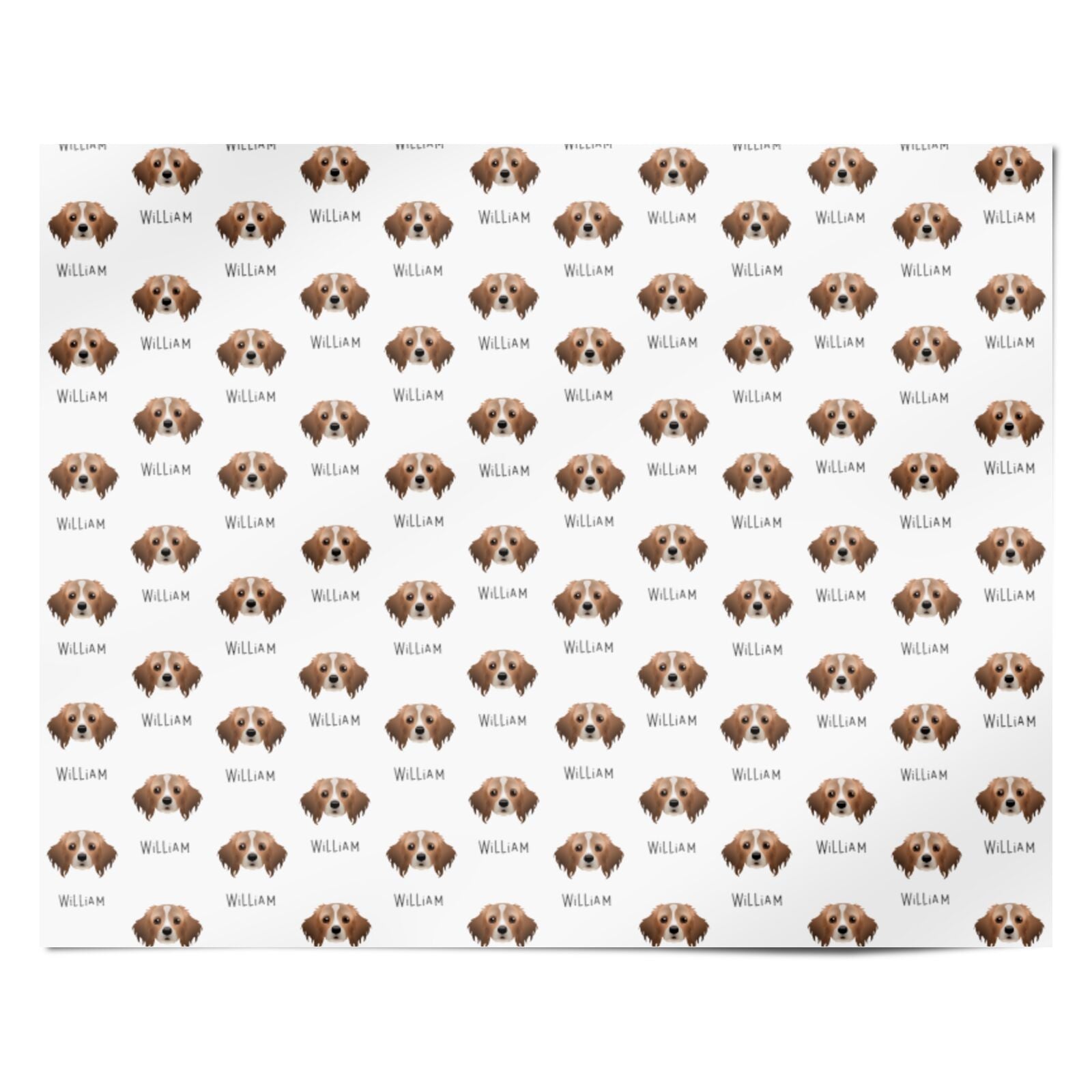 Cavapom Icon with Name Personalised Wrapping Paper Alternative