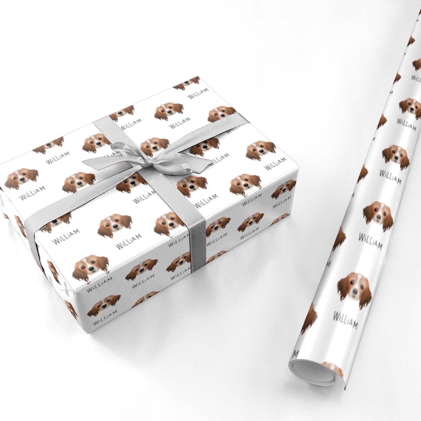 Cavapom Icon with Name Personalised Wrapping Paper