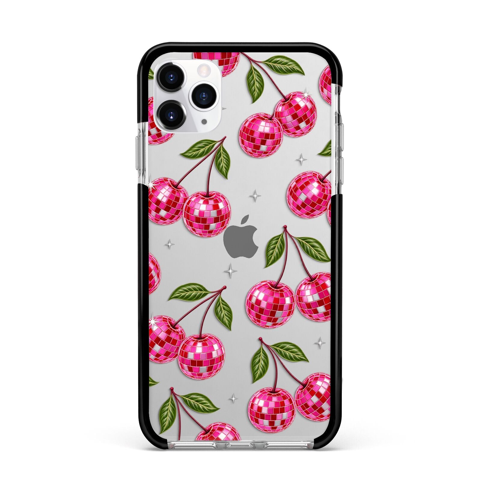 Cherry Afterparty Apple iPhone 11 Pro Max in Silver with Black Impact Case