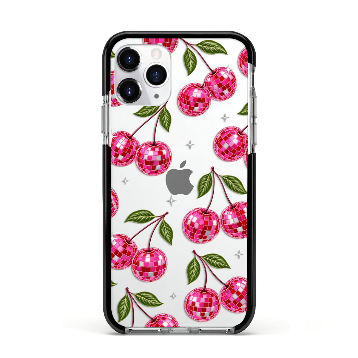 Cherry Afterparty Apple iPhone 11 Pro in Silver with Black Impact Case