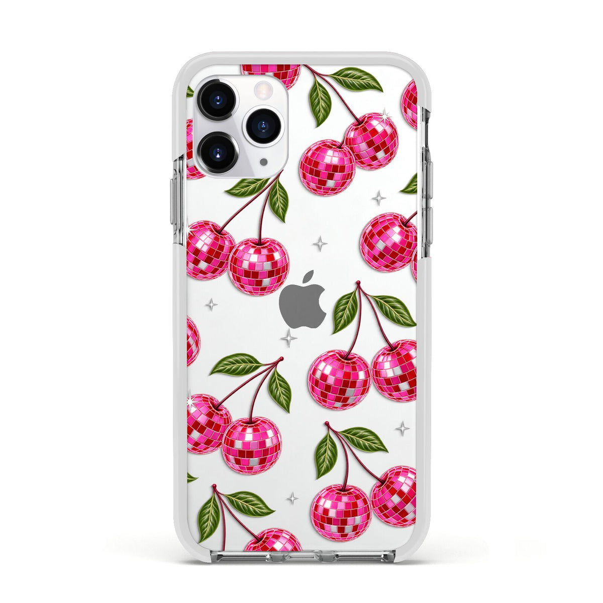Cherry Afterparty Apple iPhone 11 Pro in Silver with White Impact Case