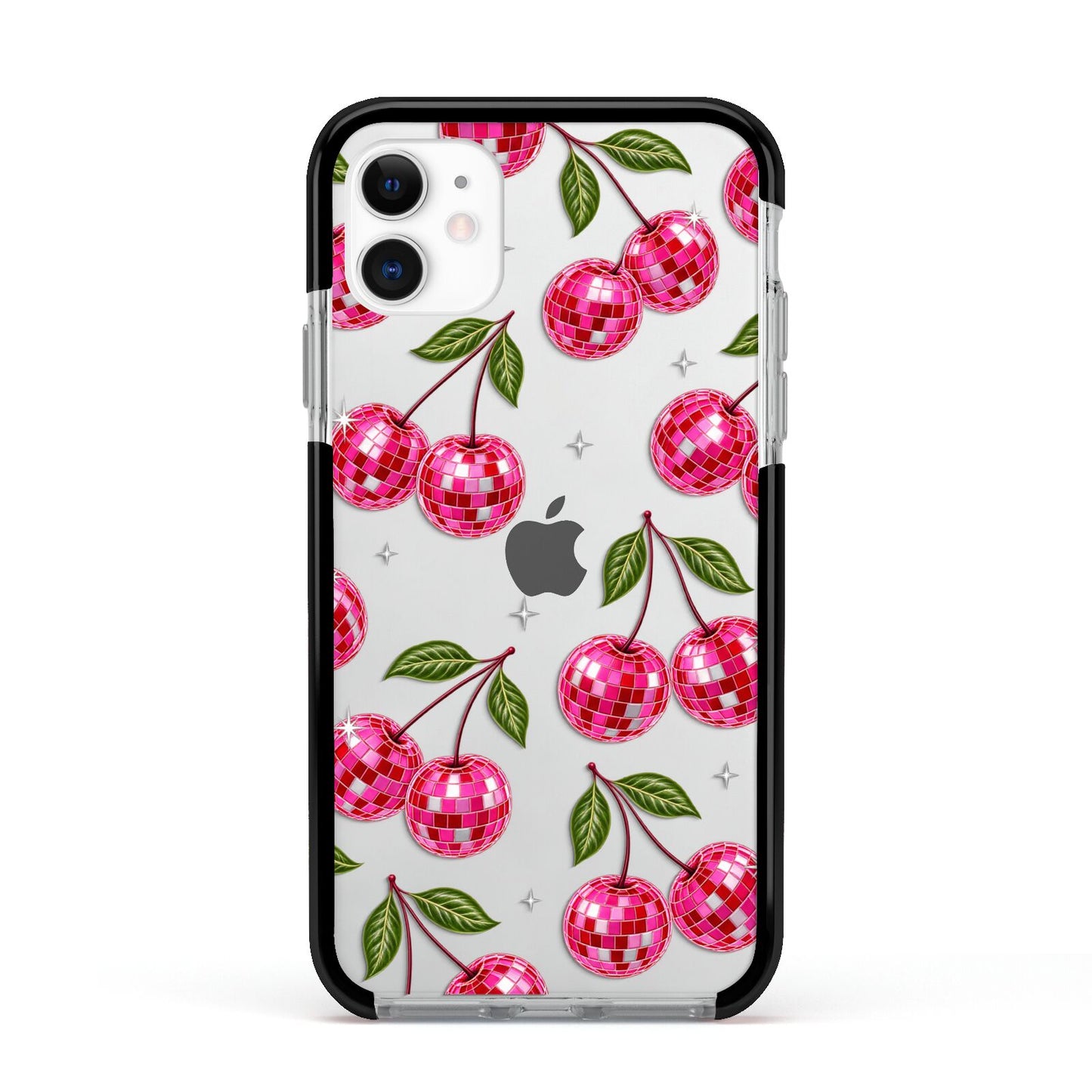 Cherry Afterparty Apple iPhone 11 in White with Black Impact Case
