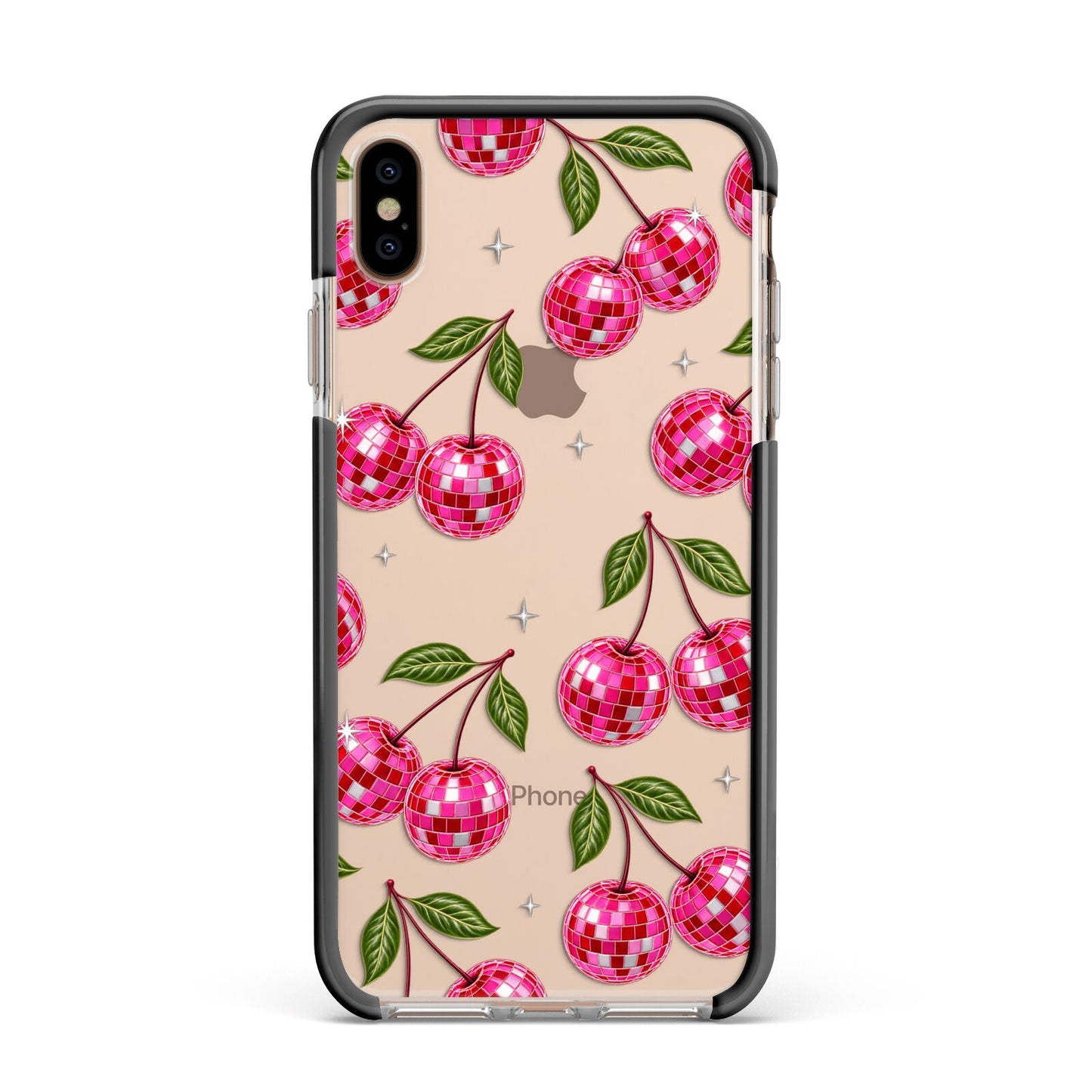 Cherry Afterparty Apple iPhone Xs Max Impact Case Black Edge on Gold Phone