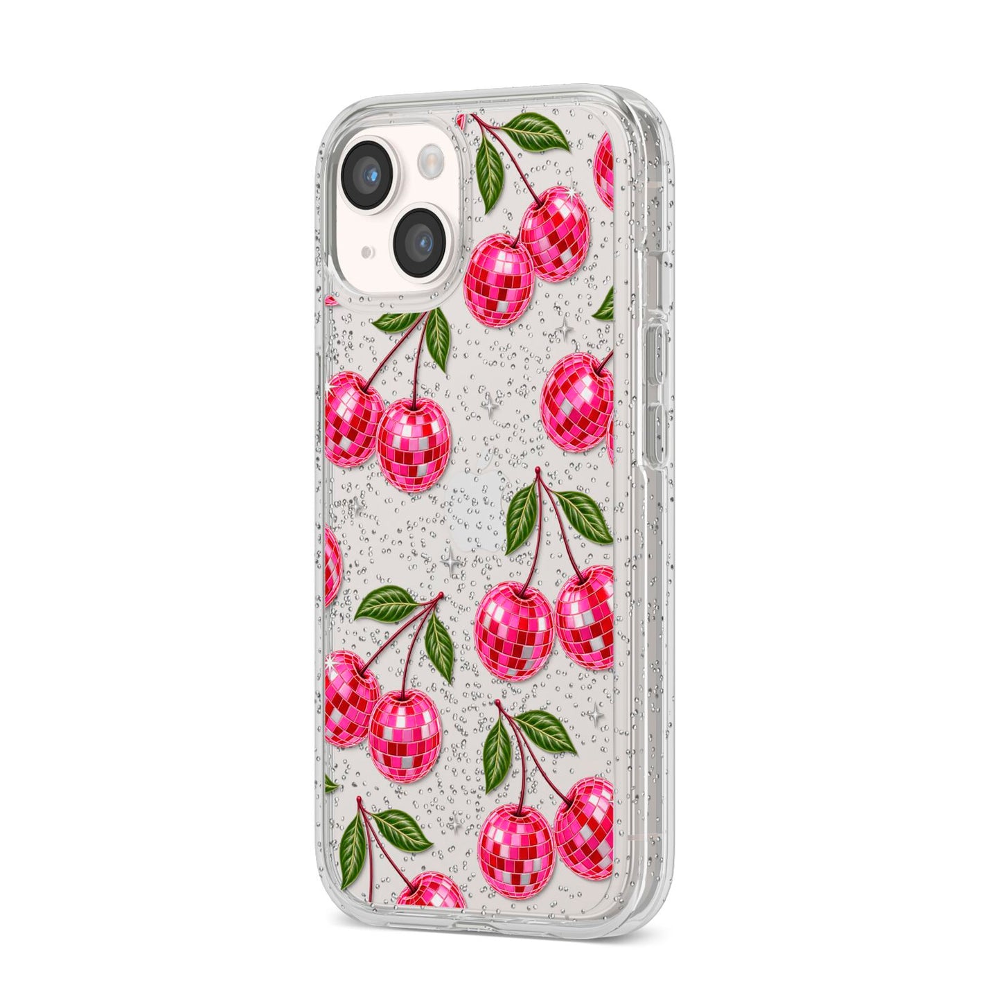 Cherry Afterparty iPhone 14 Glitter Tough Case Starlight Angled Image