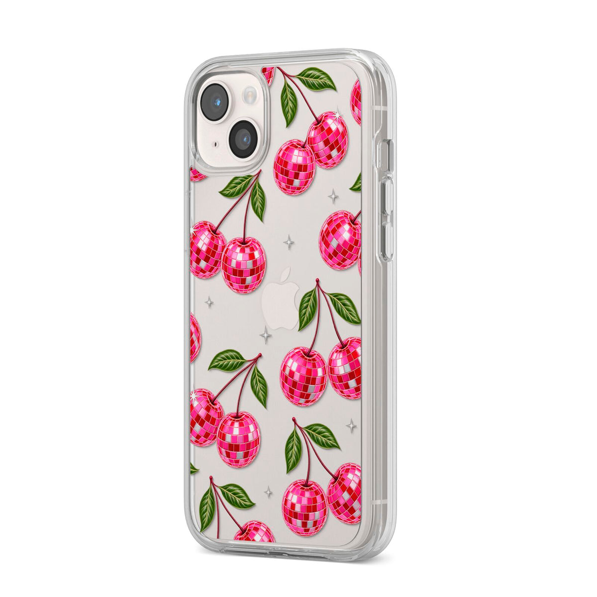 Cherry Afterparty iPhone 14 Plus Clear Tough Case Starlight Angled Image