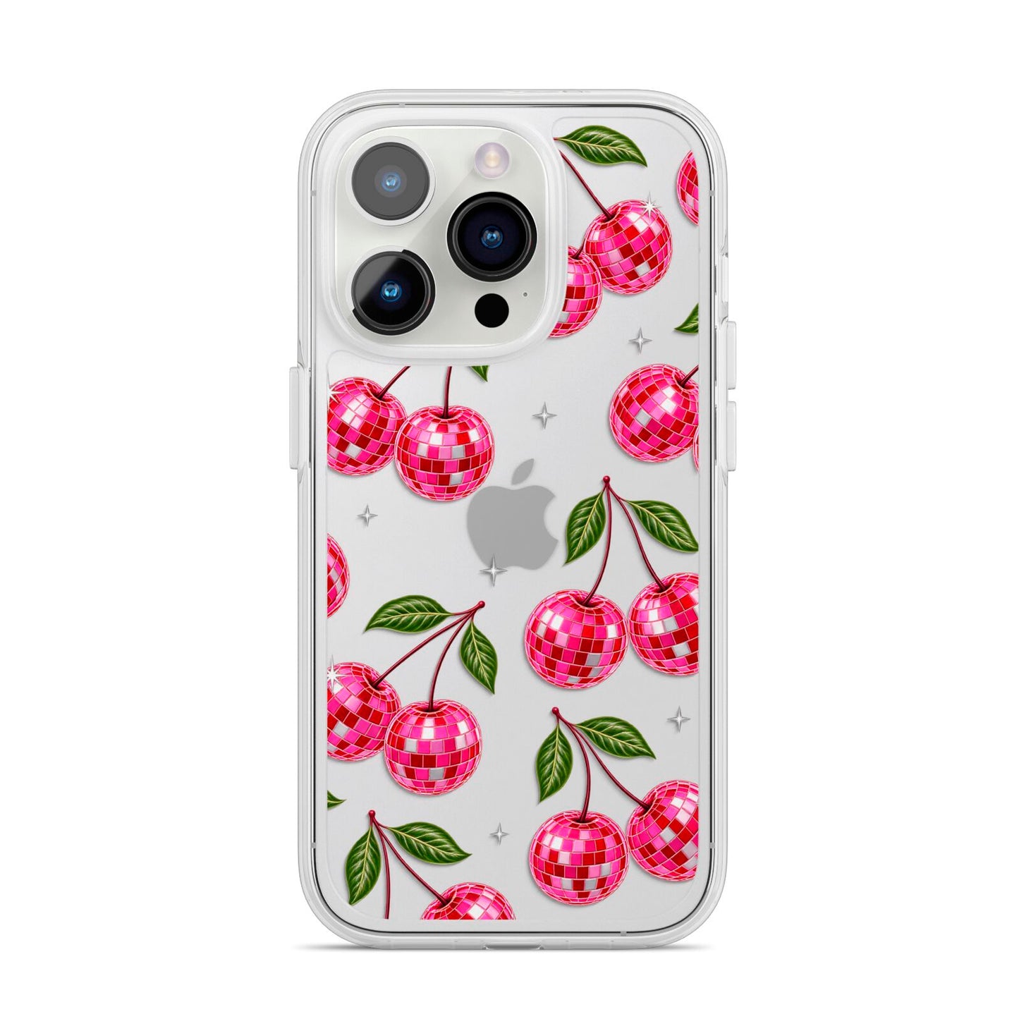 Cherry Afterparty iPhone 14 Pro Clear Tough Case Silver