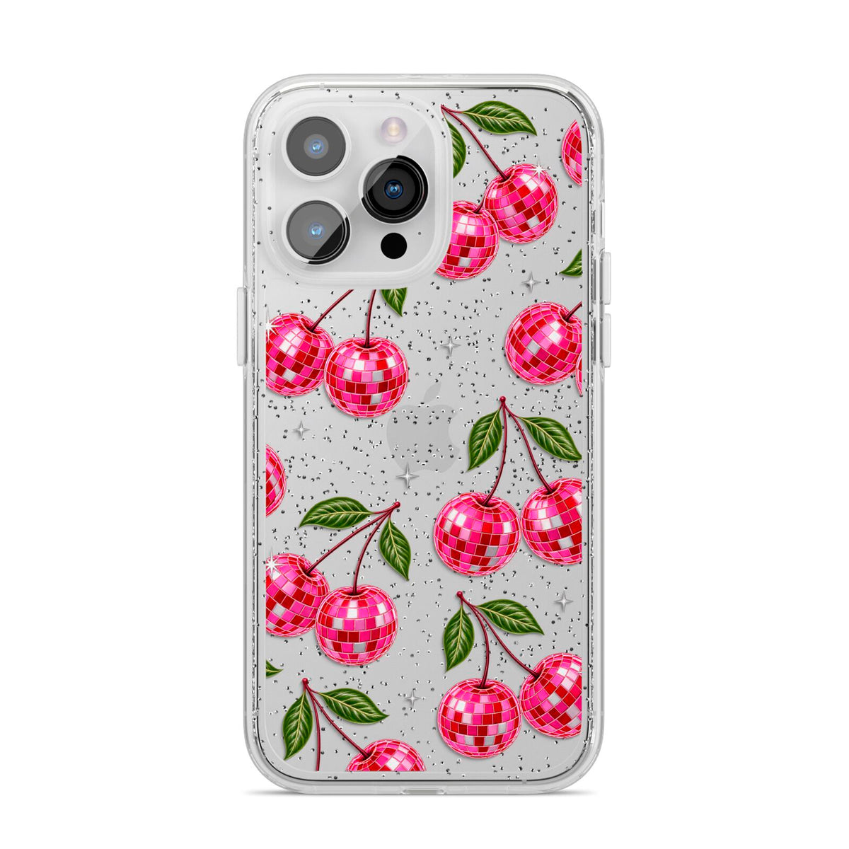 Cherry Afterparty iPhone 14 Pro Max Glitter Tough Case Silver