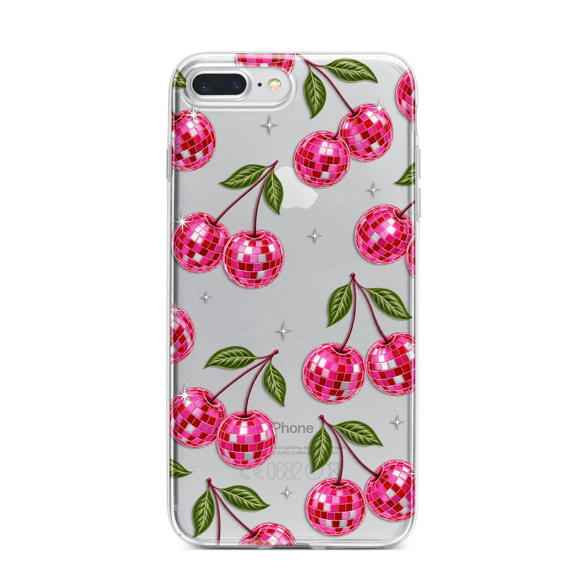 Cherry Afterparty iPhone 7 Plus Bumper Case on Silver iPhone