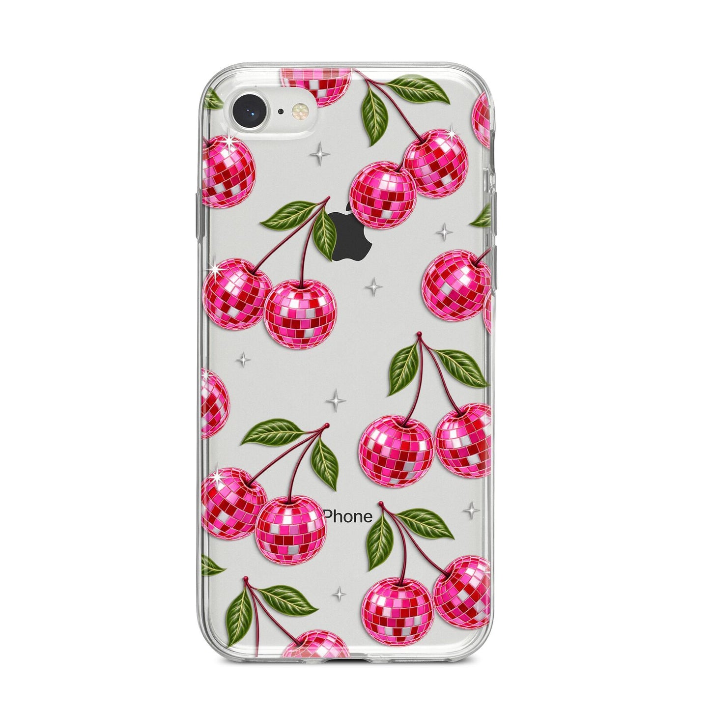 Cherry Afterparty iPhone 8 Bumper Case on Silver iPhone