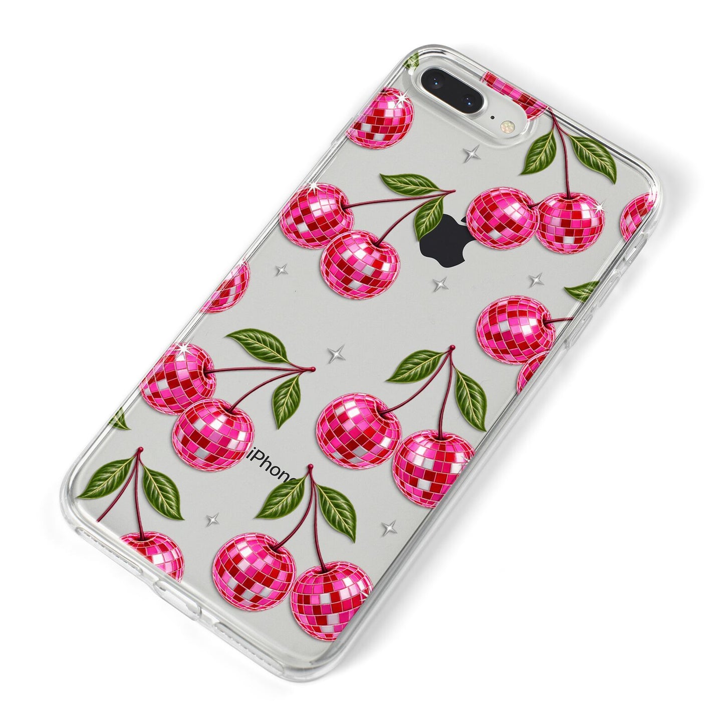 Cherry Afterparty iPhone 8 Plus Bumper Case on Silver iPhone Alternative Image