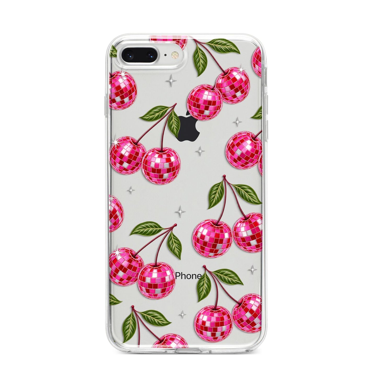 Cherry Afterparty iPhone 8 Plus Bumper Case on Silver iPhone