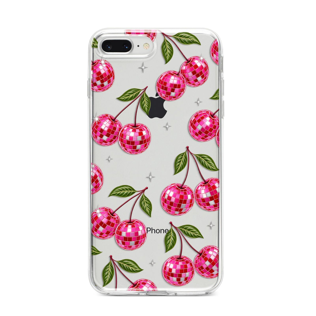 Cherry Afterparty iPhone 8 Plus Bumper Case on Silver iPhone