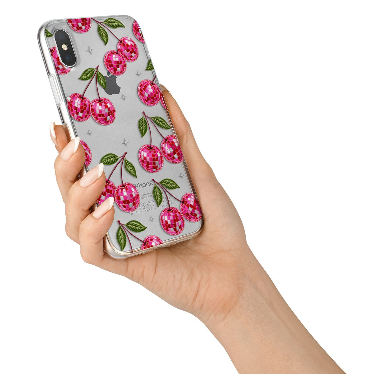 Cherry Afterparty iPhone X Bumper Case on Silver iPhone Alternative Image 2