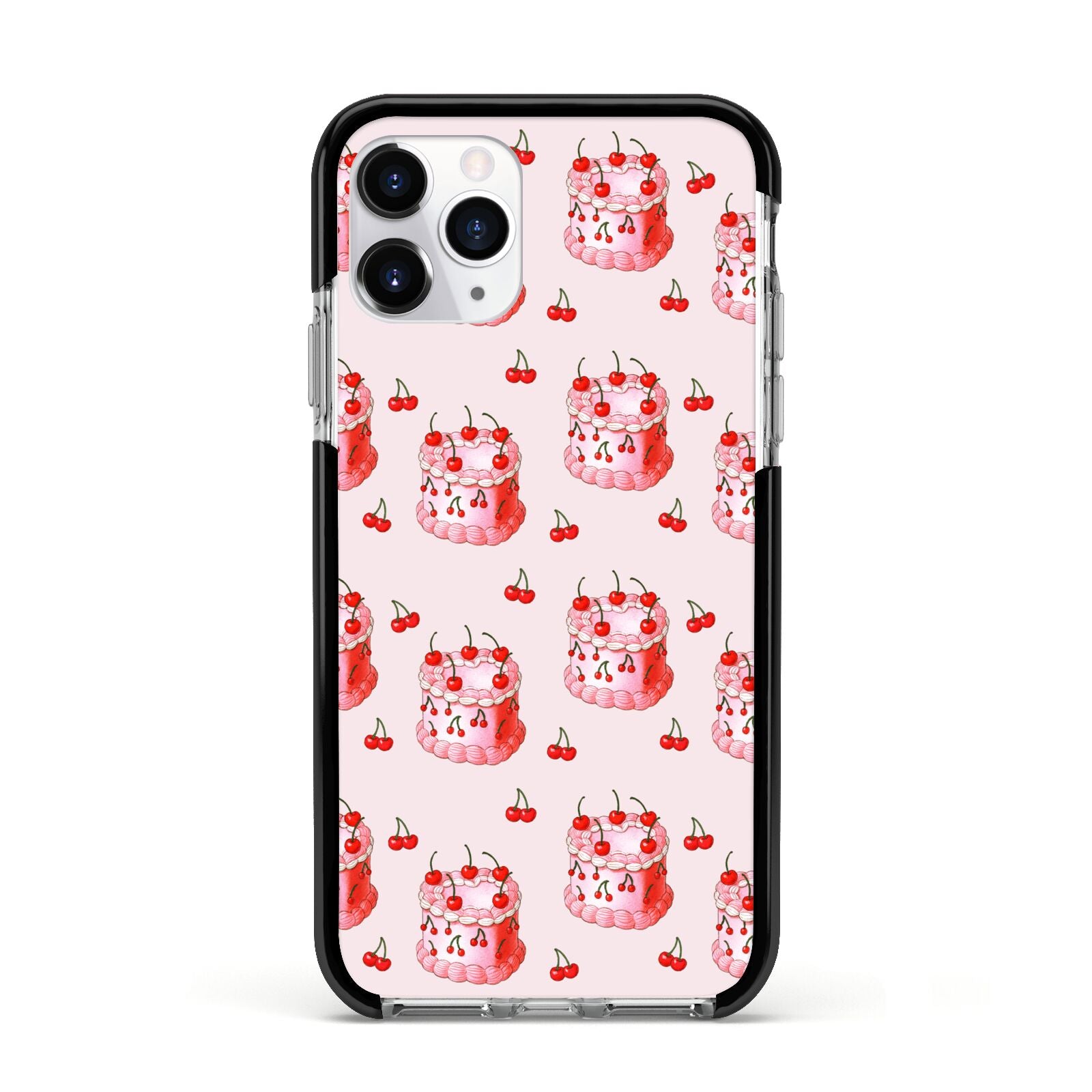 Cherry Cake Party Apple iPhone 11 Pro in Silver with Black Impact Case
