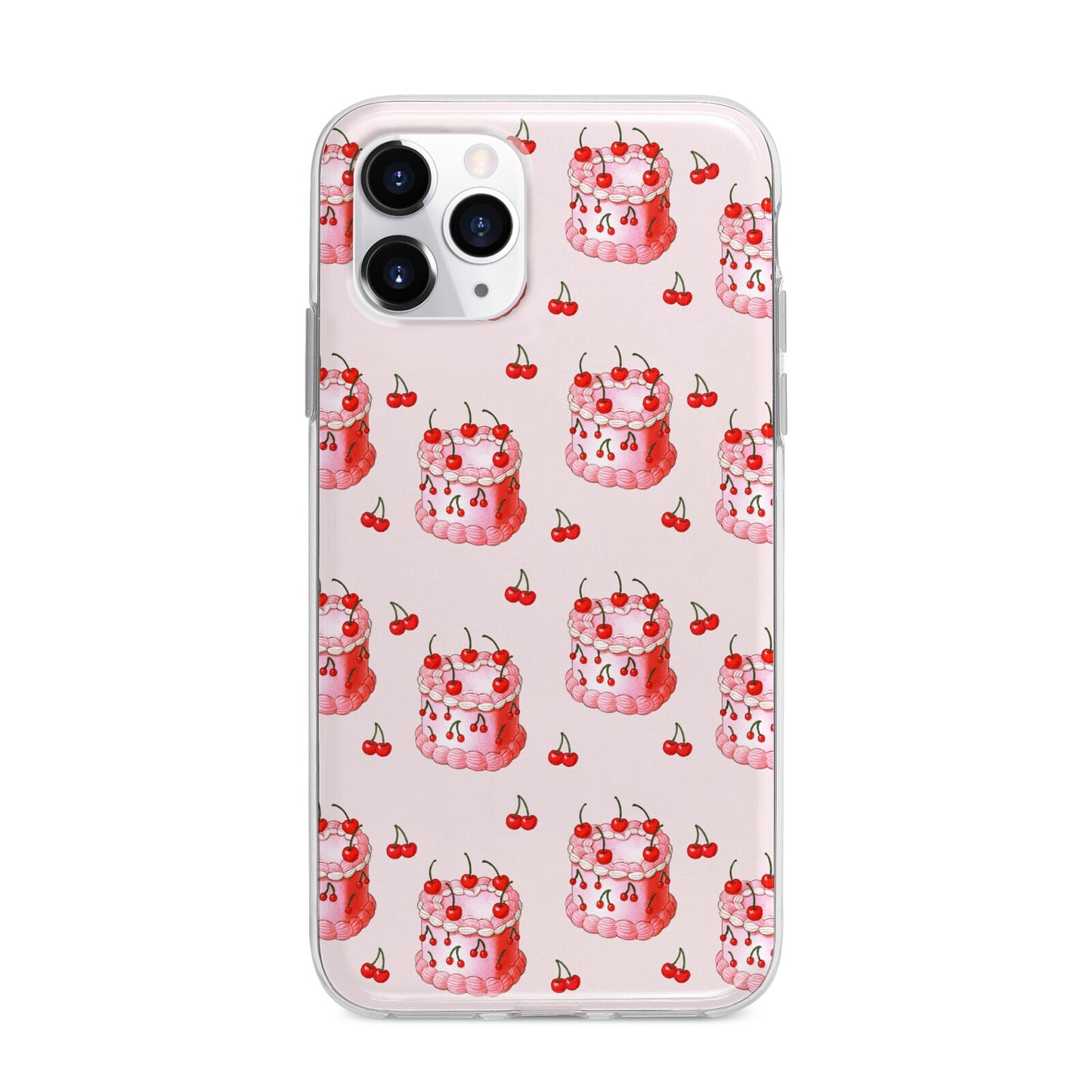 Cherry Cake Party Apple iPhone 11 Pro in Silver with Bumper Case