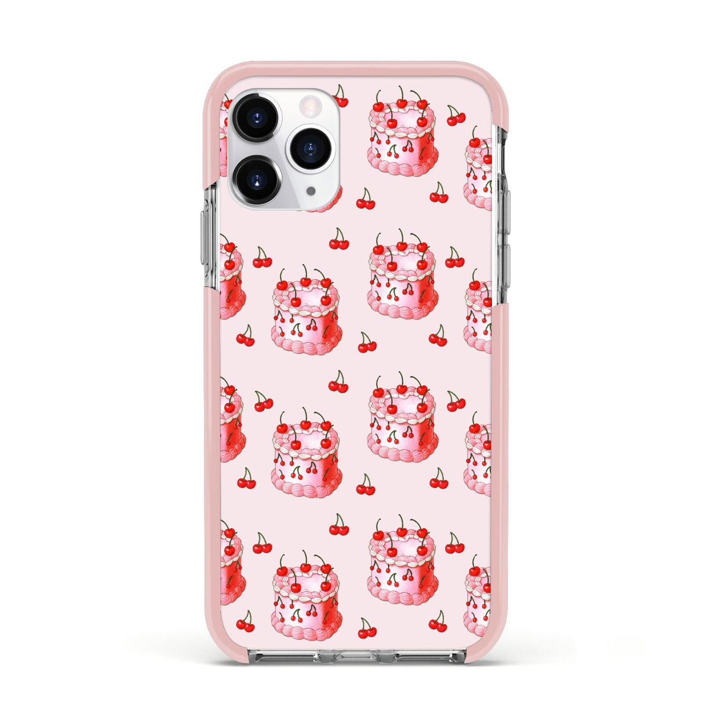 Cherry Cake Party Apple iPhone 11 Pro in Silver with Pink Impact Case