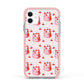 Cherry Cake Party Apple iPhone 11 in White with Pink Impact Case