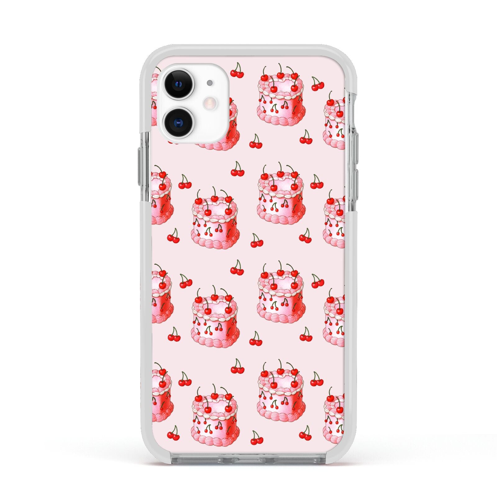 Cherry Cake Party Apple iPhone 11 in White with White Impact Case