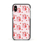 Cherry Cake Party Apple iPhone Xs Impact Case Black Edge on Silver Phone